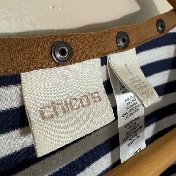 SALE! Chico’s Striped Maxi Dress Size 1 (8) EUC - Picture 6 of 7